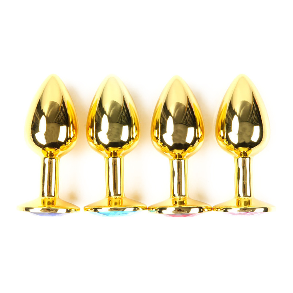 Round Gold Butt plug Anal Toy Unisex Anal Masturbation Novelty toy Wearable Tease Toy