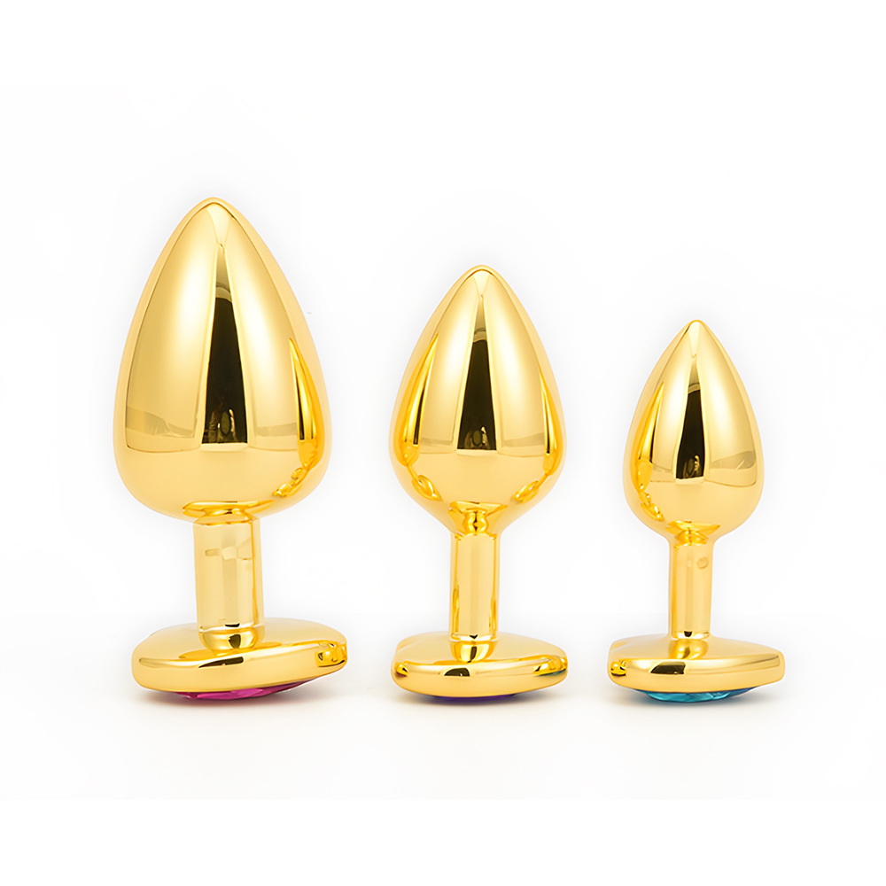 Rhinestone Gold Butt plug Wearable Anal Masturbation Unisex Toy