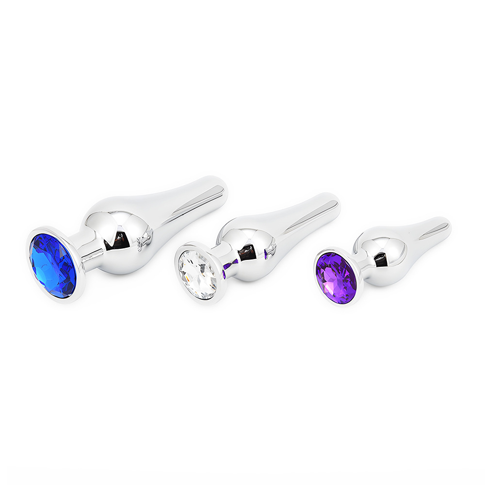 Assorted Rhinestone Small Silver Butt plug Toy Unisex Anal Masturbation Novelty toy