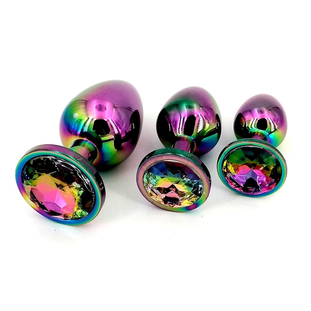Rhinestone Round Butt plug Wearable Anal Masturbation Unisex Toy