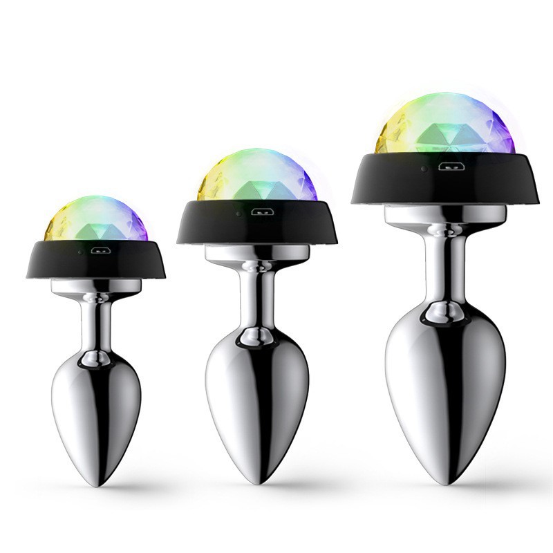 LED Butt plug Metal Butt plug Stainless steel Anal Plug