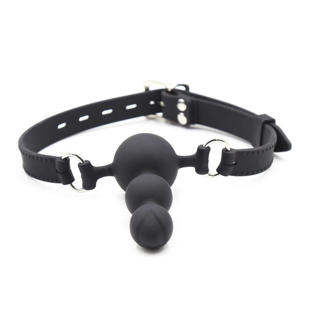 Soft Mouth gag Triple ball gag Mouth opener Mouth gag Silicone Realistic dildo