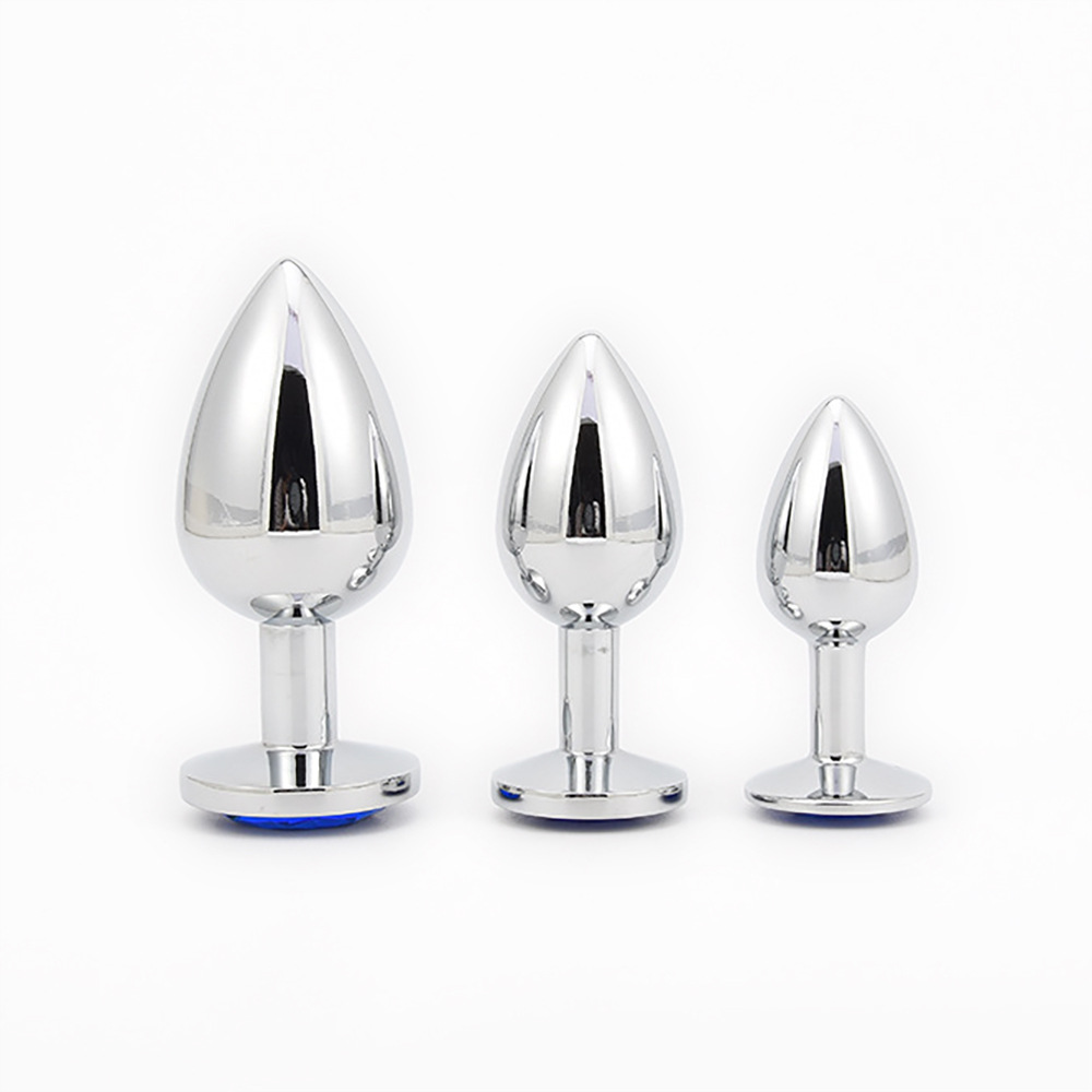 Assorted Rhinestone Round Butt plug Metal Anal Butt plug Unisex Anal Masturbation Novelty toy