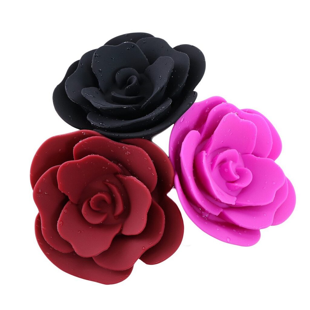 SM Rose Flower Silicone Butt plug Adult Tail Anal Butt plug