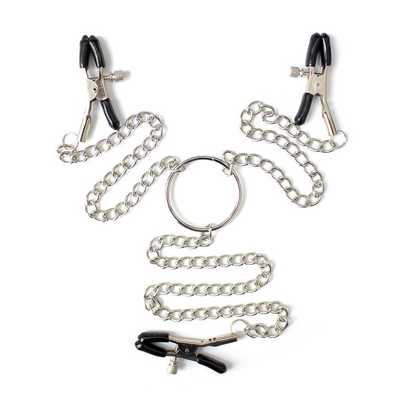 For women Chain Bell Nipple and labia clamps Nipple clamps Tease Clamp Restraint