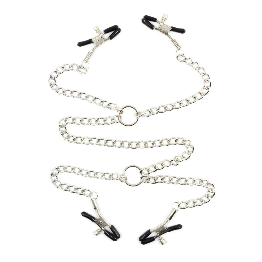 For women 4-head Chain Bell Nipple and labia clamps Nipple clamps Tease Clamp Restraint