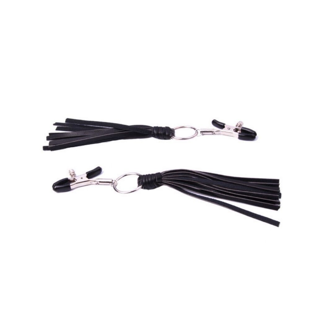 Adult Metal Silicone Nipple clamps Leather Unisex Tease