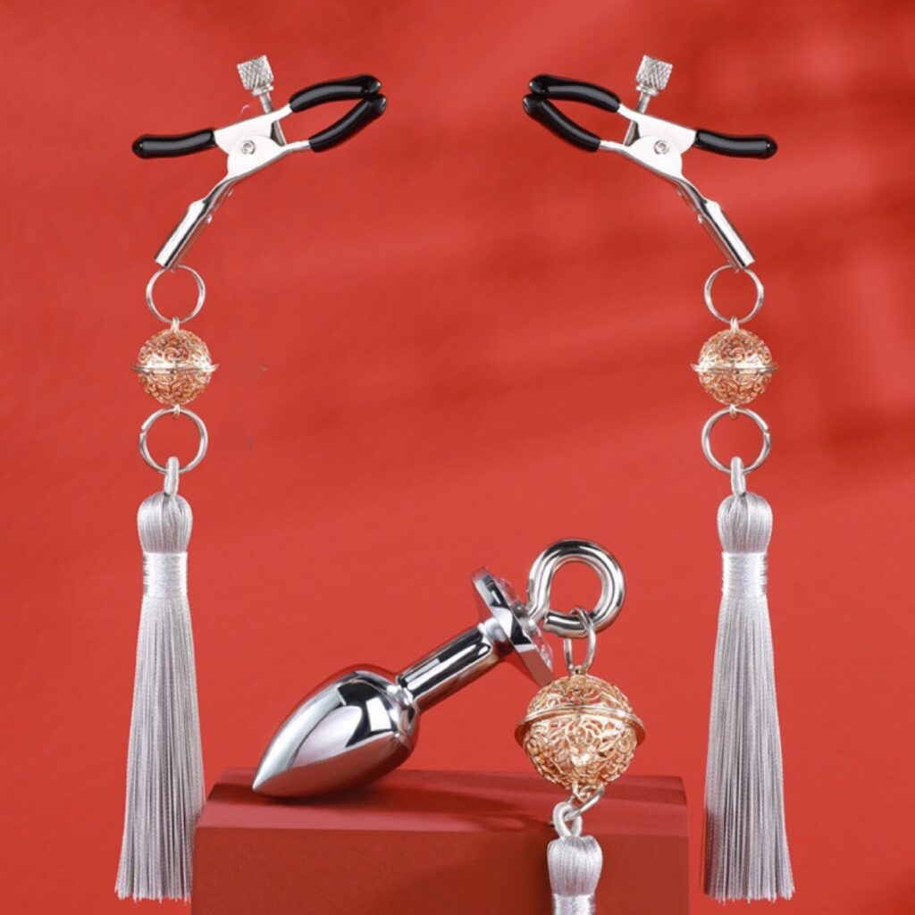Bell nipple clamps Butt plug Set Adult Sex toy