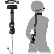 SM Adult Mouth gag Strap Metal Butt plug Leather Bondage Toy