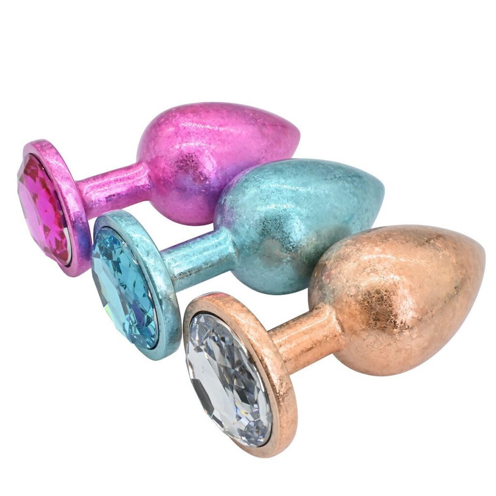 Multicolor Metal Butt plug Novelty toy Anal