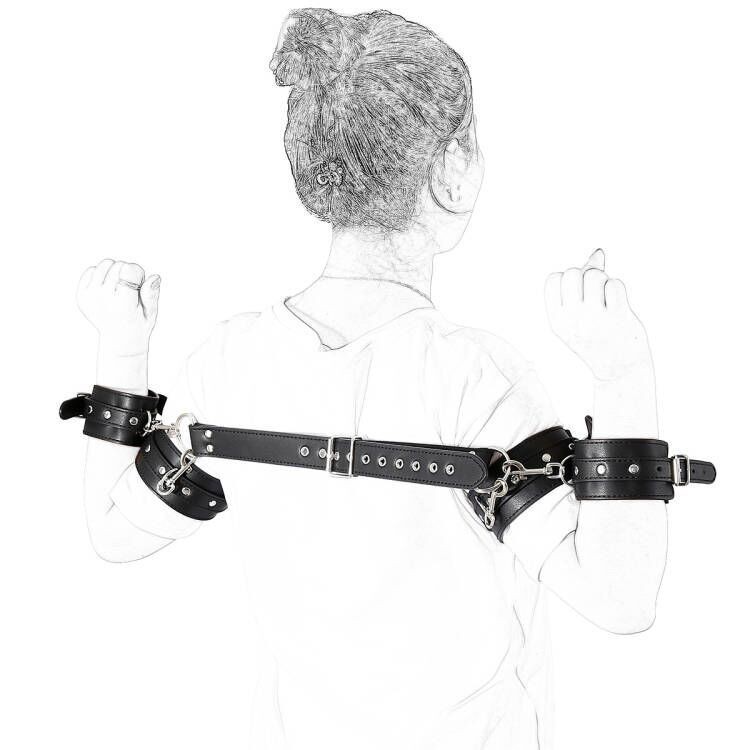 Ring PU Leather Restraint Strap Handcuffs Black Couples SM