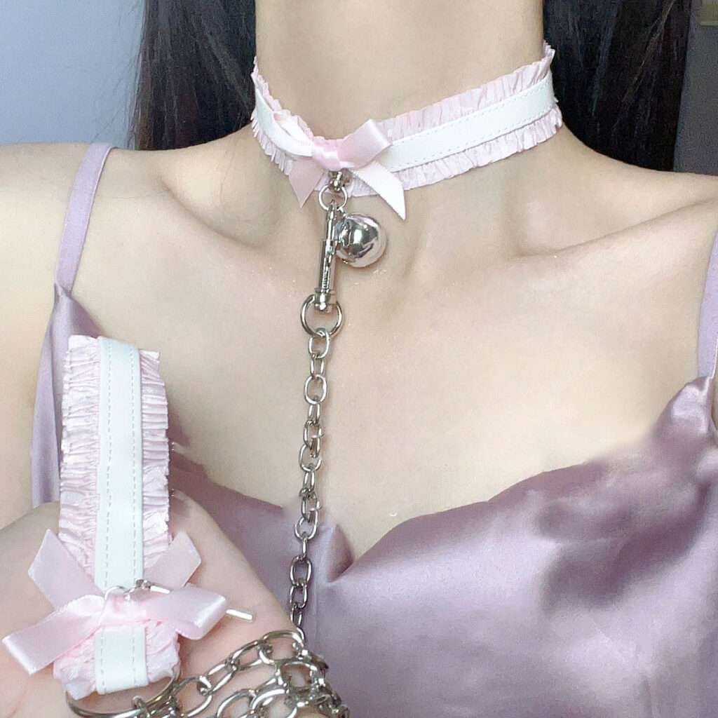 Lace Collar Leash SM Cute Bow Bell Collar Sexy Training