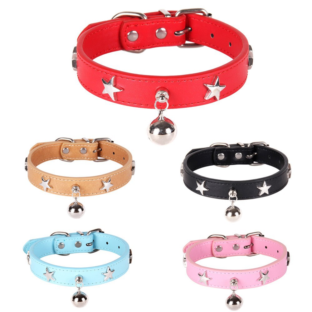 Collar PU Leather Bell Collar Leash Collar Accessory