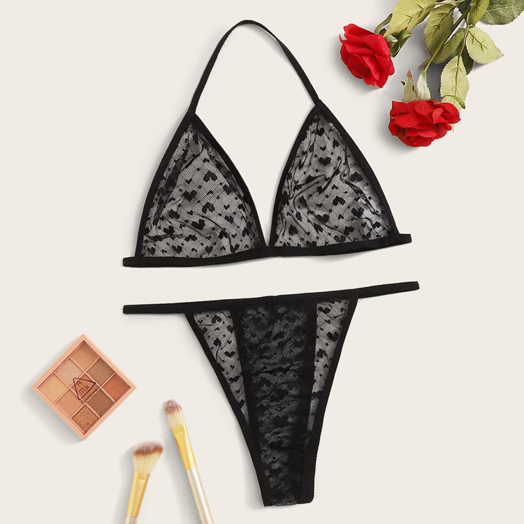 Lingerie Pajama Lace Cutout Sheer Sexy Lingerie Set