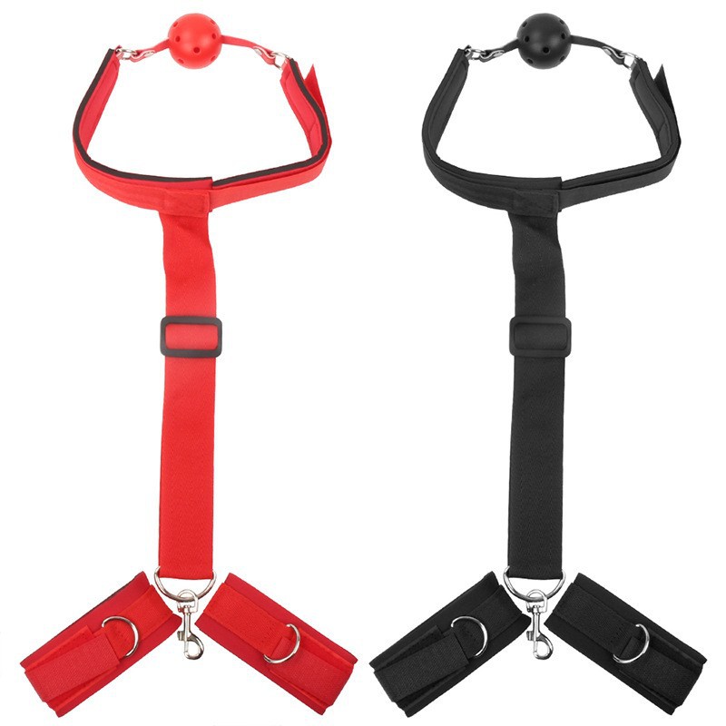 Adult SM Training Restraint Mouth gag Webbing Bondage Handcuffs Mouth gag