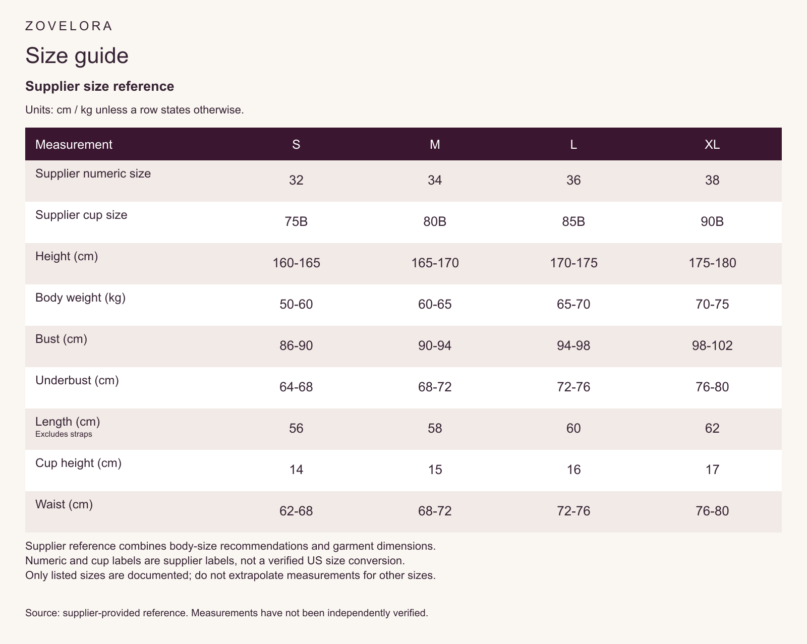 English supplier size guide for Lingerie Roleplay Set Sexy Game Set