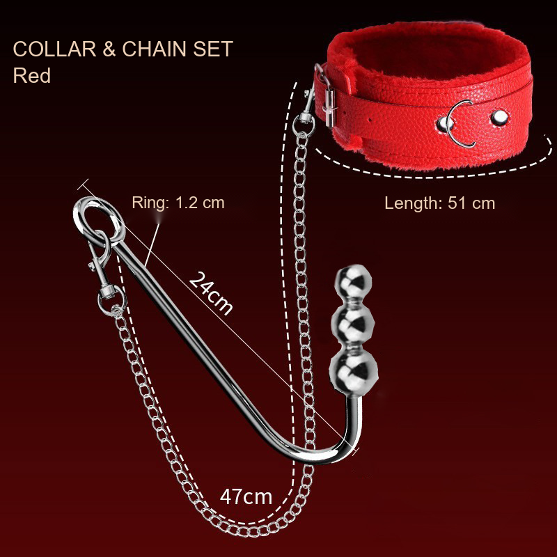 Collar and chain accessory detail with English supplier reference