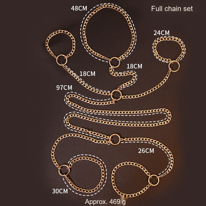 Cuff and Collar Restraint Sets - Gold or Silver Tone