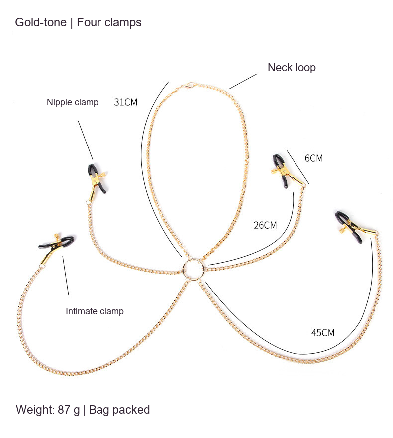 Chain clamp product detail with English supplier measurements