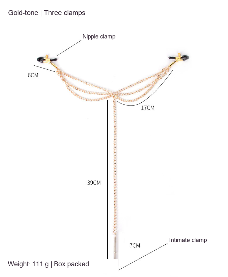 Chain clamp product detail with English supplier measurements