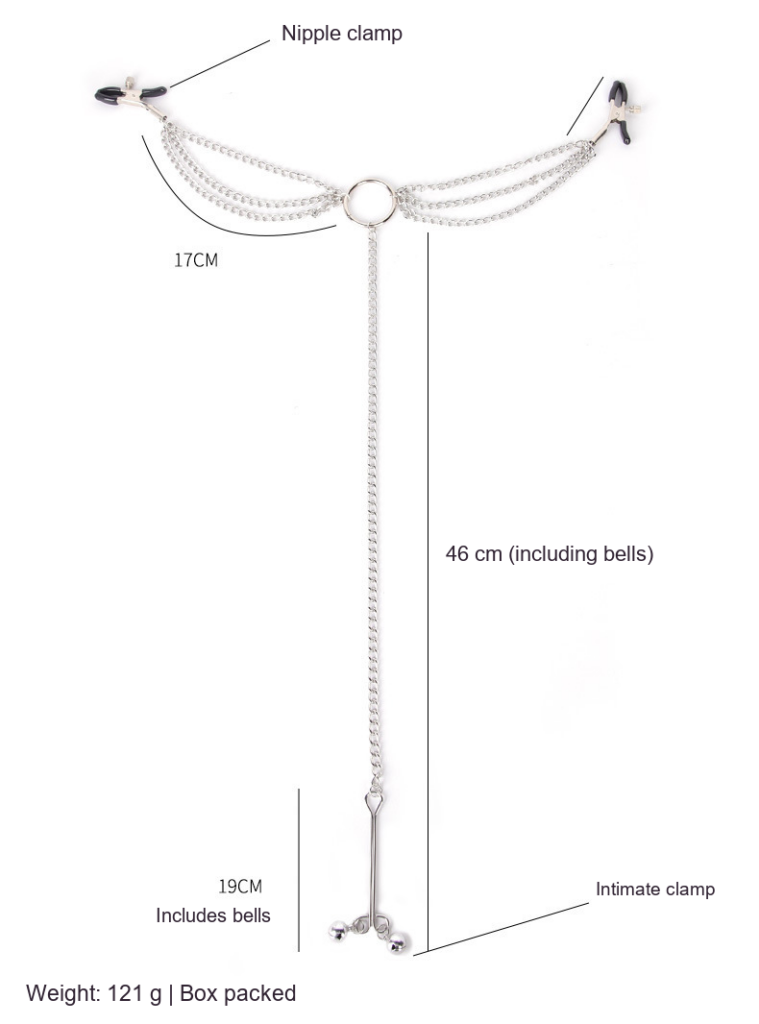 Chain clamp product detail with English supplier measurements