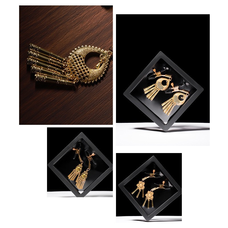 Gold-tone tassel clamp product view and English supplier reference