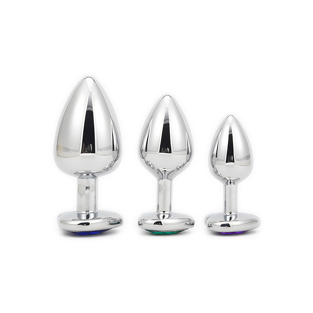 Assorted Rhinestone Silver Butt plug Wearable Anal Masturbation Unisex Toy